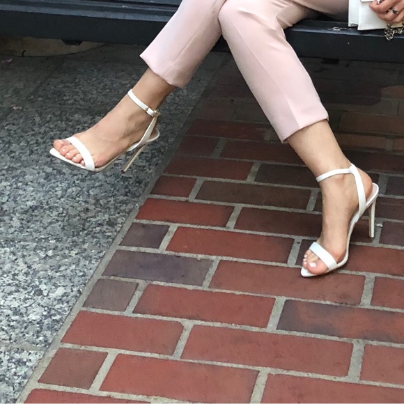 Aldo White Leather Open Pointy Toe Strappy Heels With
Ankle Strap. - Picture 3 of 7